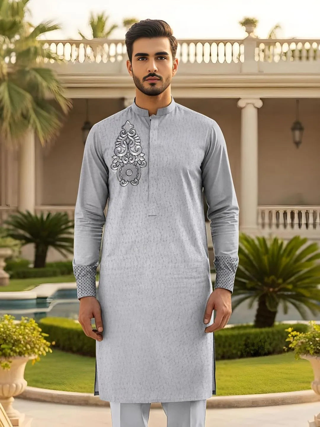 Unstiched printed cotton suit for men